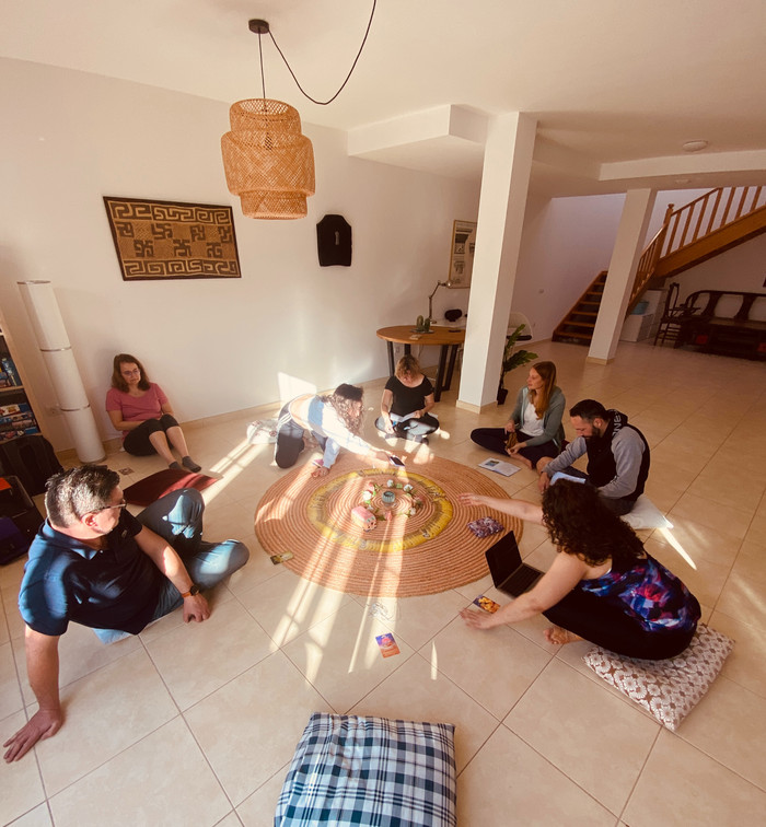 Routine matinale en retraite holistique